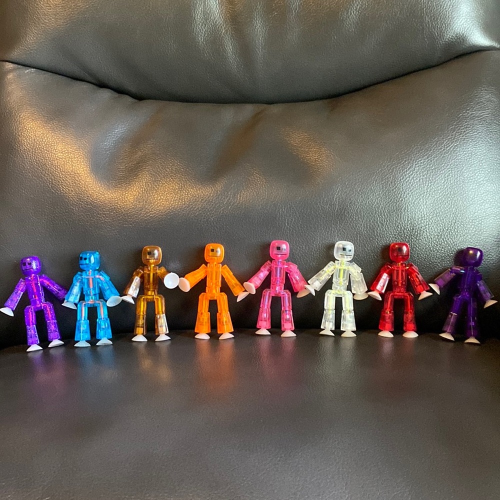 Set Of 8 Clear Stik Bots (RARE)